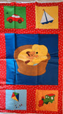 dog fabric panel, Goodnight Spot Eric Hill/Salspot limited 2011 Andover Fabrics, quality quilters cotton fabric with train, car and sailboat