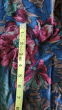 dark red flowers with browns, greens, and dark blues quilters cotton fabric, Samatra by Jinny Beyer for RJR fashion fabrics
