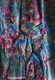 dark red flowers with browns, greens, and dark blues quilters cotton fabric, Samatra by Jinny Beyer for RJR fashion fabrics