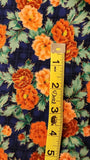 blue checked floral quilters cotton fabric with red and pink flowers with gold accents, Kona Bay fabrics 2001