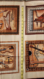 musical instrument quality quilters cotton fabric panel, Perfect Pitch by Dan Morris 2011 RJR fabrics, piano, trumpet, cello, violin, drums