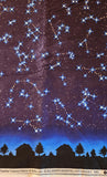 constellation night sky fabric, Timeless Treasures fabrics of Soho, quality quilters cotton fabric, fun and educational space fabric