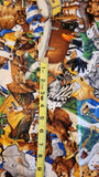 animals playing musical instruments fabric, Untamed Melody Scott Gustafson Licensed to Wilmington Prints, backing fabric, quilt material