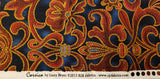 blue and red quality quilters floral scroll cotton fabric by the yard, Corsica by Jinny Beyer for RJR Fabrics 2013, backing binding fabric