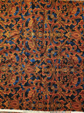 blue and red quality quilters floral scroll cotton fabric by the yard, Corsica by Jinny Beyer for RJR Fabrics 2013, backing binding fabric