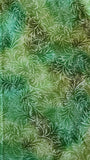 green and silver decorative quality quilters cotton fabric, Gypsy Princess style #E948 by Hoffman California International screen print