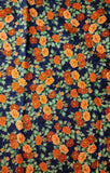 blue checked floral quilters cotton fabric with red and pink flowers with gold accents, Kona Bay fabrics 2001