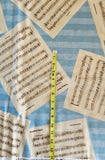 Wedding March music blue cotton fabric, Honeymoon Cottage by Gloria Parsons for Blue Hill Patt#7253, quality quilters cotton fabric