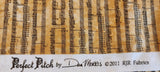 tan/dark yellow sheet music quality quilters cotton fabric by the yard, Perfect Pitch by Dan Morris 2011 RJR fabrics