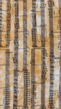tan/dark yellow sheet music quality quilters cotton fabric by the yard, Perfect Pitch by Dan Morris 2011 RJR fabrics