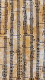 tan/dark yellow sheet music quality quilters cotton fabric by the yard, Perfect Pitch by Dan Morris 2011 RJR fabrics