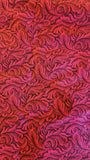 red and black feathered swirls quilters cotton fabric by the yard, Basic Realities 1999 by Jinny Beyer for RJR fashion fabrics