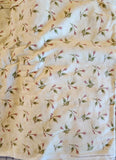 pink rose buds on a cream background floral quilters cotton fabric by the yard, 1923 Fuchsia by Jackie Robinson and Maywood Studio