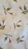 pink rose buds on a cream background floral quilters cotton fabric by the yard, 1923 Fuchsia by Jackie Robinson and Maywood Studio