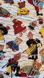 teddy bears in the snow quilters cotton fabric by the yard, Hi-Fashion fabrics Inc. D# Wintertime bears,