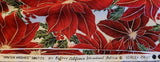Red Christmas poinsettia quilters cotton fabric by the yard, Winter Wishes S#K7173 Hoffman California International Fabrics