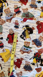 teddy bears in the snow quilters cotton fabric by the yard, Hi-Fashion fabrics Inc. D# Wintertime bears,