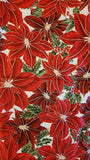 Red Christmas poinsettia quilters cotton fabric by the yard, Winter Wishes S#K7173 Hoffman California International Fabrics