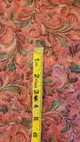 pink and green leaf feather swirled cotton fabric by the yard, Millenium II by Jinny Beyers for RJR fashion fabrics