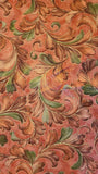 pink and green leaf feather swirled cotton fabric by the yard, Millenium II by Jinny Beyers for RJR fashion fabrics