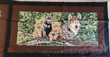 black and brown wolf fabric panel, Wolfsong designed for Exclusively Quilters, quality quilters cotton fabric, wildlife fabric