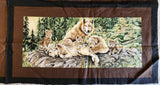 black and brown wolf fabric panel, Wolfsong designed for Exclusively Quilters, quality quilters cotton fabric, wildlife fabric