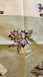 Wildlife sage green fabric panel with bear, moose, canoe, leaves, Canoe Country by Holly Taylor for Moda