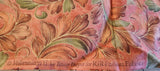 pink and green leaf feather swirled cotton fabric by the yard, Millenium II by Jinny Beyers for RJR fashion fabrics