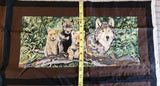 black and brown wolf fabric panel, Wolfsong designed for Exclusively Quilters, quality quilters cotton fabric, wildlife fabric
