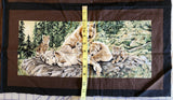 black and brown wolf fabric panel, Wolfsong designed for Exclusively Quilters, quality quilters cotton fabric, wildlife fabric
