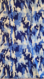 blue camouflage quilters cotton fabric by the yard, water camouflage, valor quilt