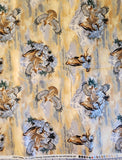 hawk wildlife quilters tan fabric by the yard, David Textiles Inc Larry Fanning, wildlife fabric