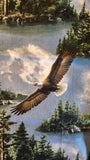 Eagle quilters cotton fabric by the yard, James Hautman Courtesy of MHS licensing for VIP by Cranston, wildlife fabric