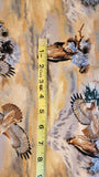 hawk wildlife quilters tan fabric by the yard, David Textiles Inc Larry Fanning, wildlife fabric