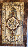 tan, brown, bluish green swirl decorative panel quilters cotton fabric, Stonehenge 3980 by Linda Ludovico for Northcott