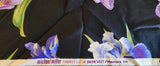 iris quilters cotton fabric on black background, Michael Miller fabrics, Primavera Iris, D#DC4127