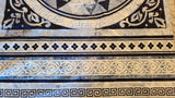blue decorative panel quilters cotton fabric, Stonehenge 3980 by Linda Ludovico for Northcott