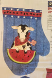 Daisy Kingdom Barnyard apron panel, fabric panel for an apron that includes a cow, chicken and pig, hot pad and towel applique included
