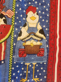 Daisy Kingdom Barnyard apron panel, fabric panel for an apron that includes a cow, chicken and pig, hot pad and towel applique included
