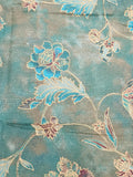 dark green and blue floral quality quilters' cotton fabric by the yard, White Nights by Jinny Beyer 2008 RJR fabrics