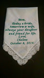 Baptism handkerchief, custom personalized with gift box, wedding, mother-of-the-bride, mother-in-law, step mom, grandmother, baptism gift