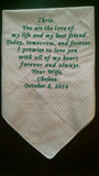 Personalized embroidered men&#39;s handkerchief  for groom or father-of-the-bride or step dad with gift box