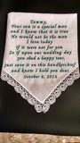 Personalized embroidered women&#39;s handkerchief, mother-in-law, mother-of-the-bride, step mom,  grandmother handkerchief with gift box