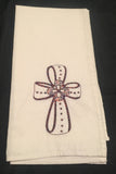 Easter decor Cross embroidered tea towel Easter kitchen decor Easter gift housewarming gift