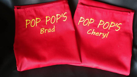 personalized red adult apron, custom embroidered apron, gift for him or her, Christmas gift, Mother's day gift, gift for grandma, birthday