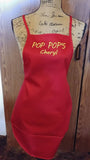 personalized red adult apron, custom embroidered apron, gift for him or her, Christmas gift, Mother's day gift, gift for grandma, birthday