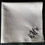 men&#39;s monogrammed handkerchief custom embroidered personalization