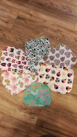 baby girl contoured flannel burp cloth baby shower gift new baby gift butterflies elephants hearts flowers
