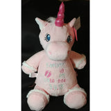 pink unicorn stuffed plush animal, new baby gift, birth statistics, adoption, birthday gift, flower girl, Christmas gift, personalized