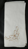 Butterfly embroidered tea towel  gold  variegated browns butterfly  Easter gift  spring decor  Mother&#39;s Day gift